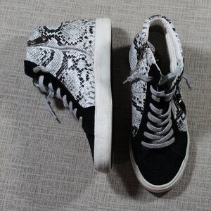 Vintage Havana Jolene Sz 10 Black Snake High Top Star Snakeskin Leather Sneakers